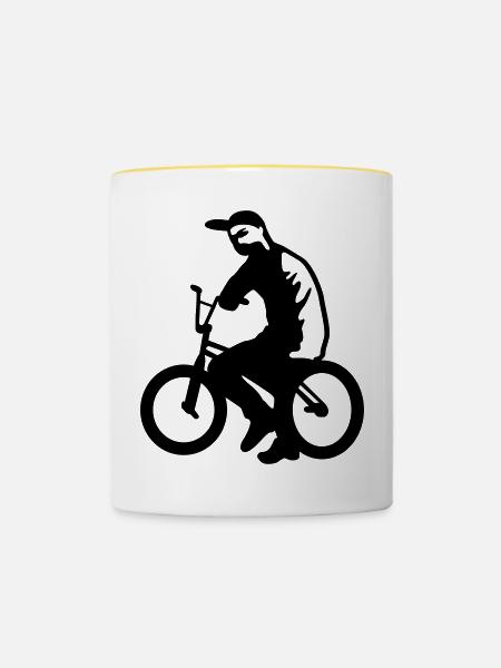 bmx - Tasse zweifarbig - Weiß/Gelb