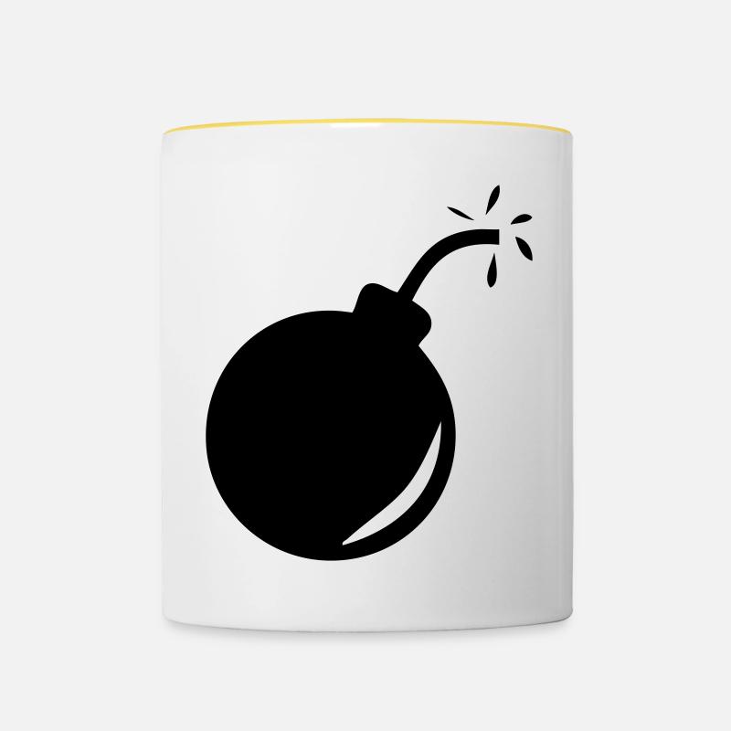 bombe 1 - Mug contrasté - blanc/jaune