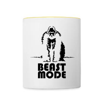 Icône du mode bête Gorilla Monkey Monkey Monkey Icône - Mug contrasté - blanc/jaune - Devant