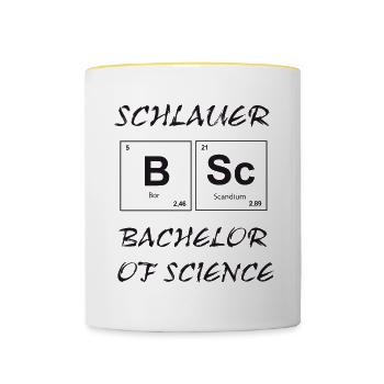 Bachelor of Science - Tasse zweifarbig - Weiß/Gelb - Vorne
