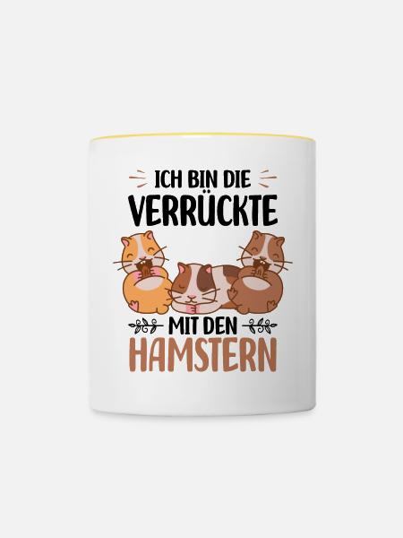 Hamster - Tasse zweifarbig - Weiß/Gelb