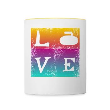 Dear Curling - Contrasting Mug - white/yellow - Front