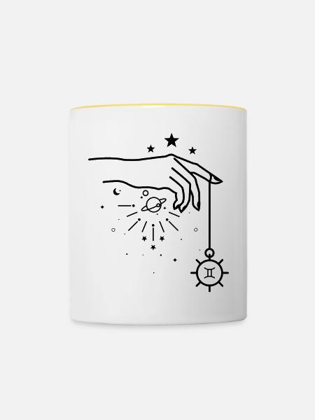 Warten auf Design-Upload - Tasse zweifarbig - Weiß/Gelb