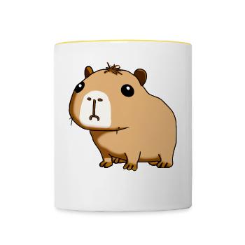 capybara - Tasse zweifarbig - Weiß/Gelb - Vorne