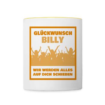 Kollege Billy - Tasse zweifarbig - Weiß/Gelb - Vorne