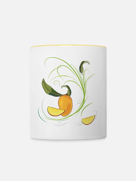 Mango, Obst - Tasse zweifarbig - Weiß/Gelb