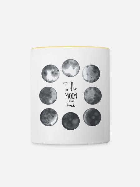 Mond Mosaik Neun Grautöne - Tasse zweifarbig - Weiß/Gelb