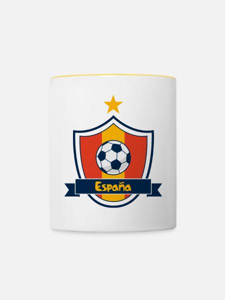 Wappen Spanien - Tasse zweifarbig - Weiß/Gelb