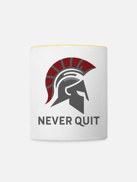 Spartan Fitness Bodybuilding - Tasse zweifarbig - Weiß/Gelb
