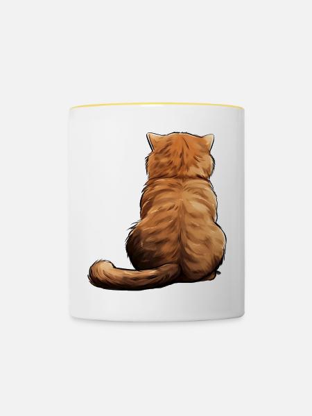 Schottische Falte - Tasse zweifarbig - Weiß/Gelb