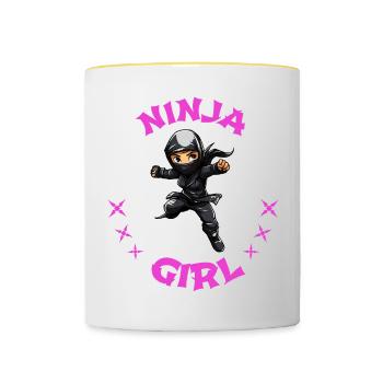 Charmant combattant ninja I Ninja Girl I Ninja - Mug contrasté - blanc/jaune - Devant