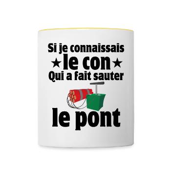 septième compagnie, 7ème compagnie, Pitivier - Mug contrasté - blanc/jaune - Devant