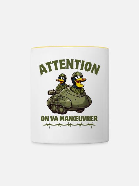 Siebte Kompanie, 7. Kompanie - Tasse zweifarbig - Weiß/Gelb