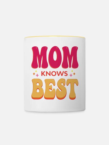 Mama weiß es am besten - Tasse zweifarbig - Weiß/Gelb