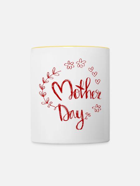 Mother Day - Tasse zweifarbig - Weiß/Gelb