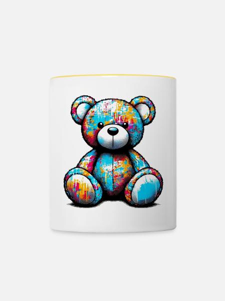 Orso orsacchiotto Teddybär - Tasse zweifarbig - Weiß/Gelb