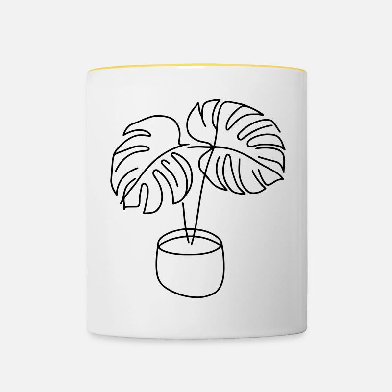 Monstera - Mug contrasté - blanc/jaune