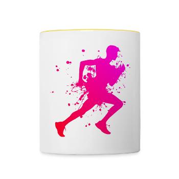 Jogging Running Jogging Running Men's Running - Contrasting Mug - white/yellow - Front