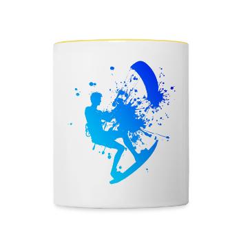 Kiting Kitesurfing Kitesurfing Men's Kitesurfing - Contrasting Mug - white/yellow - Front