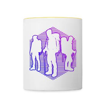 Escalade Femmes Hommes Escalade Grimpeur de bloc - Mug contrasté - blanc/jaune - Devant
