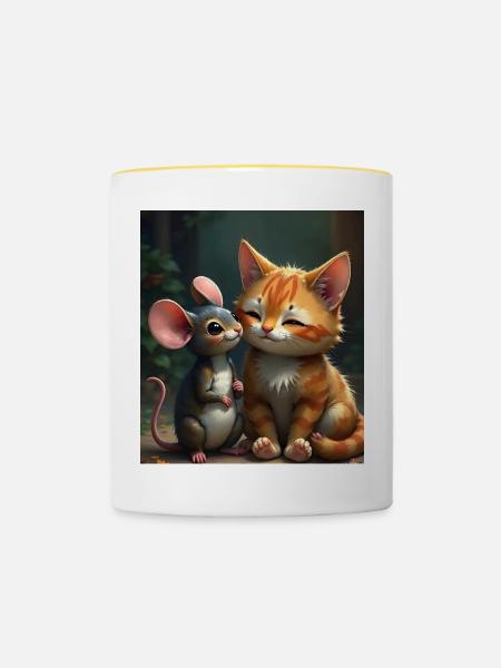 Didimaus69 - Tasse zweifarbig - Weiß/Gelb