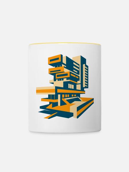 Architect Dream #2 - Tasse zweifarbig - Weiß/Gelb