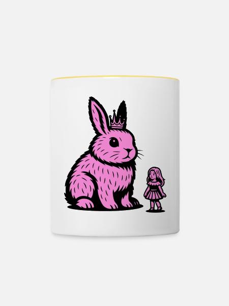 Hasenprinzessin - Tasse zweifarbig - Weiß/Gelb