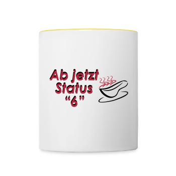 Rettungsdienst Tasse Status 6 (Außer Dienst) - Tasse zweifarbig - Weiß/Gelb - Vorne
