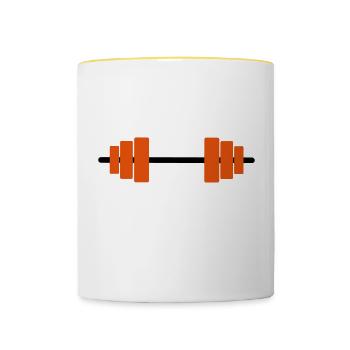 Weight Lifting - Contrasting Mug - white/yellow - Front