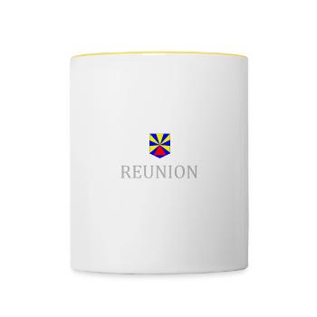 Reunion - Mug contrasté - blanc/jaune - Devant