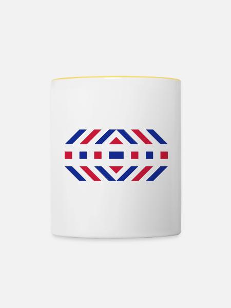 Muster - Tasse zweifarbig - Weiß/Gelb