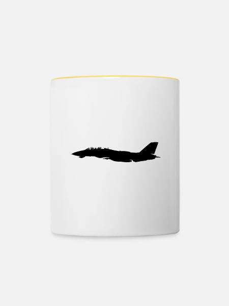 F-14 - Tasse zweifarbig - Weiß/Gelb