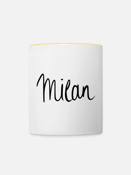 Milan - Tasse zweifarbig - Weiß/Gelb