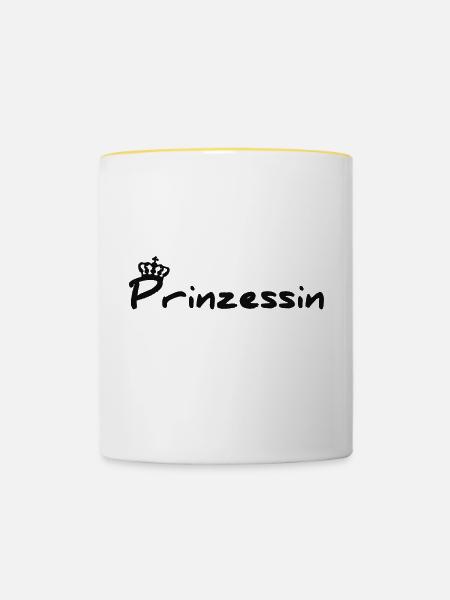 Prinzessin - Tasse zweifarbig - Weiß/Gelb