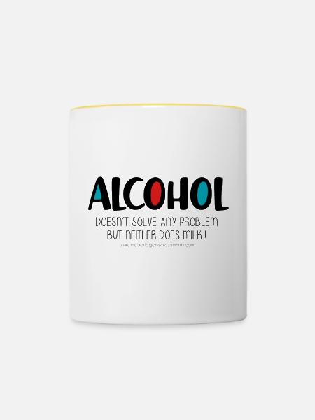 Alkohol - Tasse zweifarbig - Weiß/Gelb