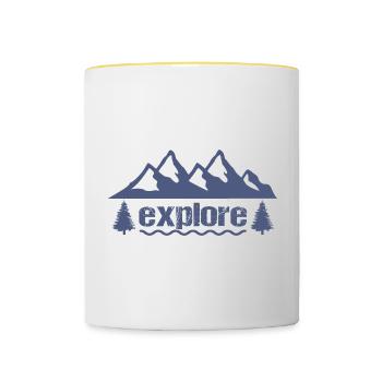explore - Contrasting Mug - white/yellow - Front