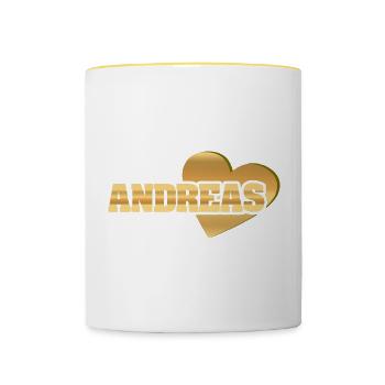 Gift for Andreas - Contrasting Mug - white/yellow - Front