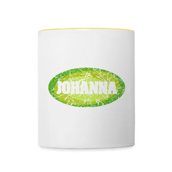 Retro Johanna - Tasse zweifarbig - Weiß/Gelb - Vorne