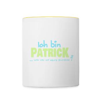 Vorname Patrick - Tasse zweifarbig - Weiß/Gelb - Vorne