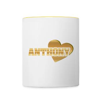 Liebe Love Gold Anthony - Tasse zweifarbig - Weiß/Gelb - Vorne