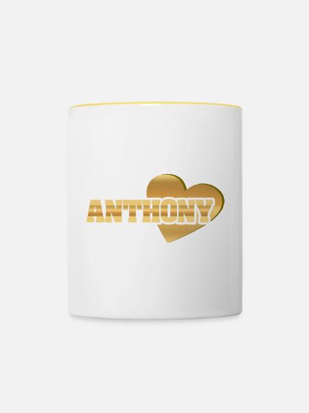 Liebe Love Gold Anthony - Tasse zweifarbig - Weiß/Gelb