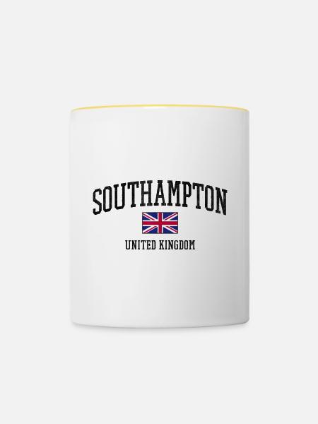 Southampton Uk - Tasse zweifarbig - Weiß/Gelb