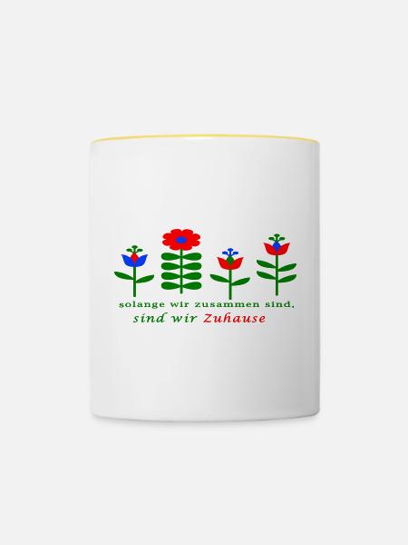 Zuhause - Tasse zweifarbig - Weiß/Gelb