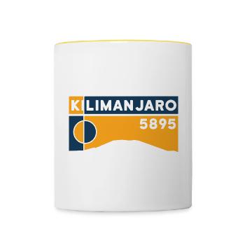 Mount Kilimanjaro, Kilimanjaro, Kenya, Tanzania - Contrasting Mug - white/yellow - Front
