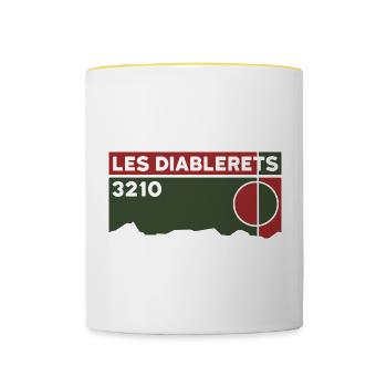 Les Diablerets, Hiking, Ski Touring, Mountain Tour, Souvenir - Contrasting Mug - white/yellow - Front