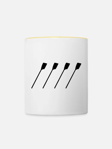 Ruder Skizze - Tasse zweifarbig - Weiß/Gelb