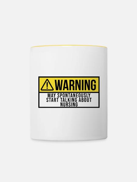 Krankenschwester, Schwester, Krankenschwester - Tasse zweifarbig - Weiß/Gelb