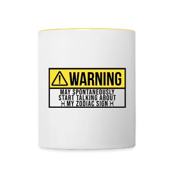 Poissons - Mug contrasté - blanc/jaune - Devant
