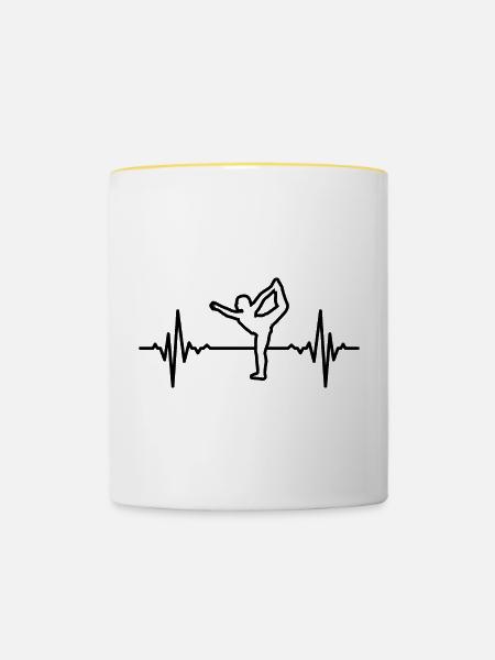 Yogini Herzfrequenz - Tasse zweifarbig - Weiß/Gelb