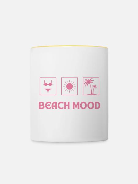 Beach Mood - Tasse zweifarbig - Weiß/Gelb